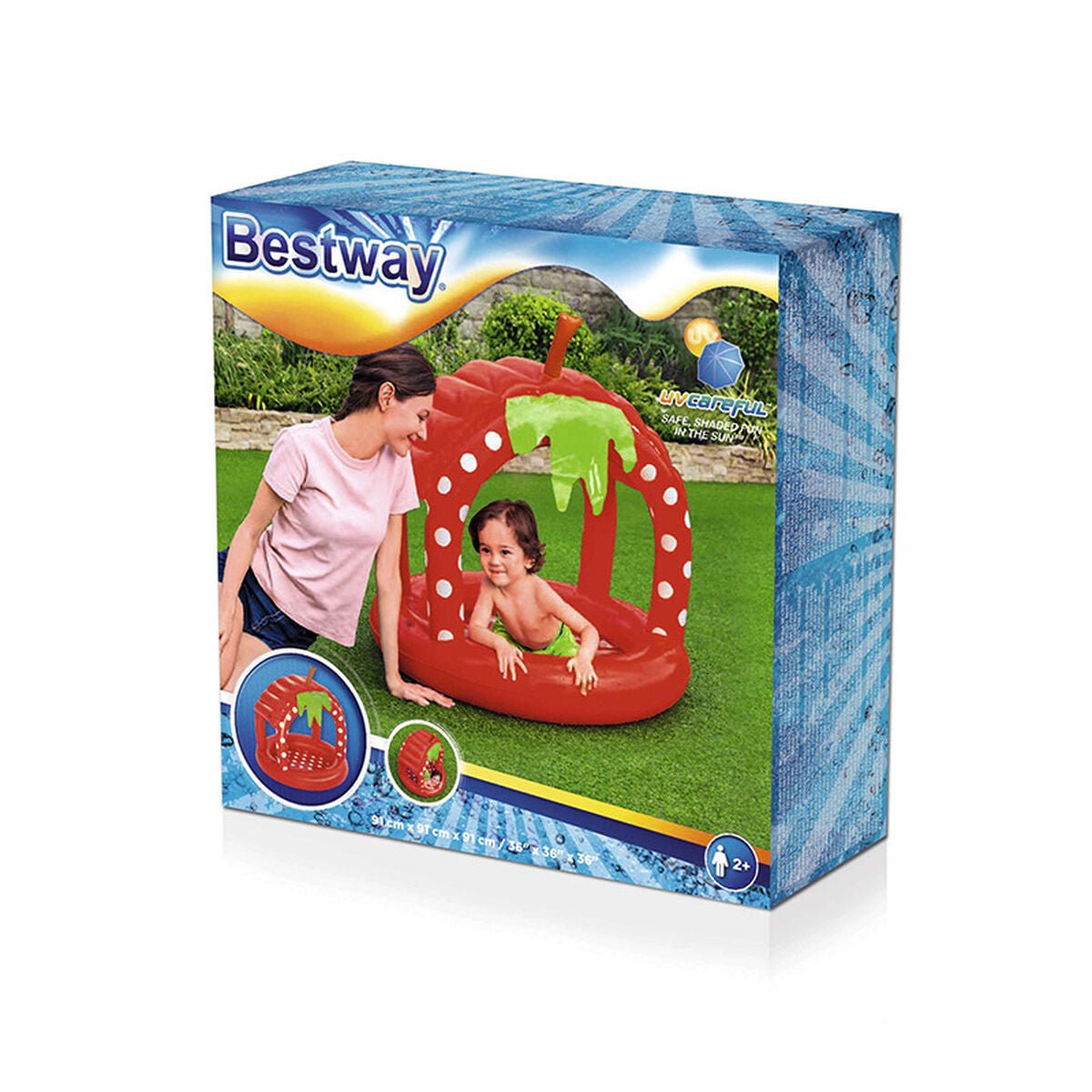 Aufblasbares Planschbecken für Kinder Bestway Erdbeere 91 x 91 x 91 - Shop Hammer 