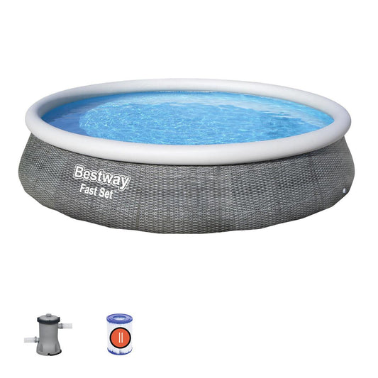 Aufblasbarer Pool Bestway Grau 7340 L 396 x 84 cm - Shop Hammer 