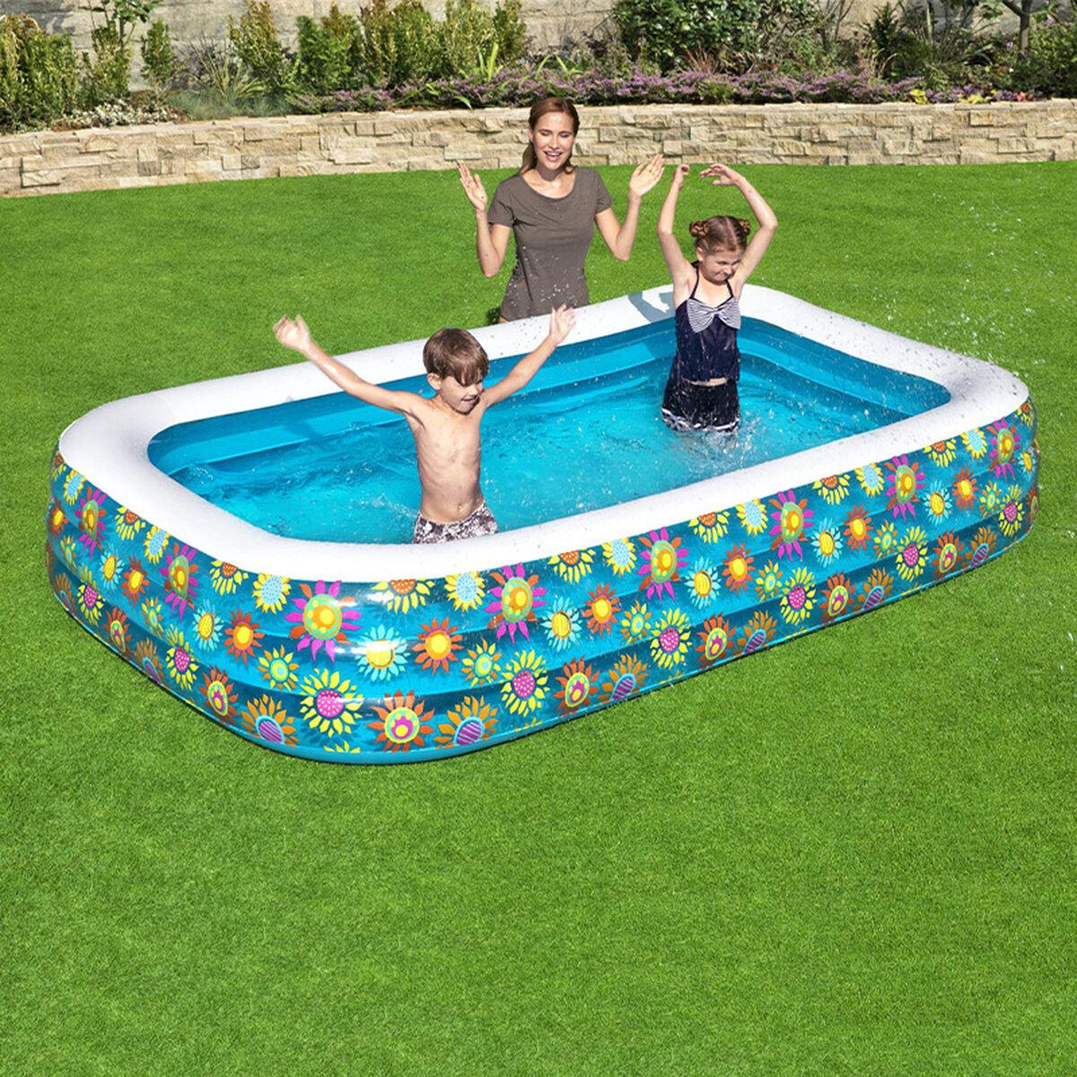 Bestway Aufblasbarer Pool Floral 3 Kammern 305x183x56 cm +6 Jahre Garten 54121 - Shop Hammer 