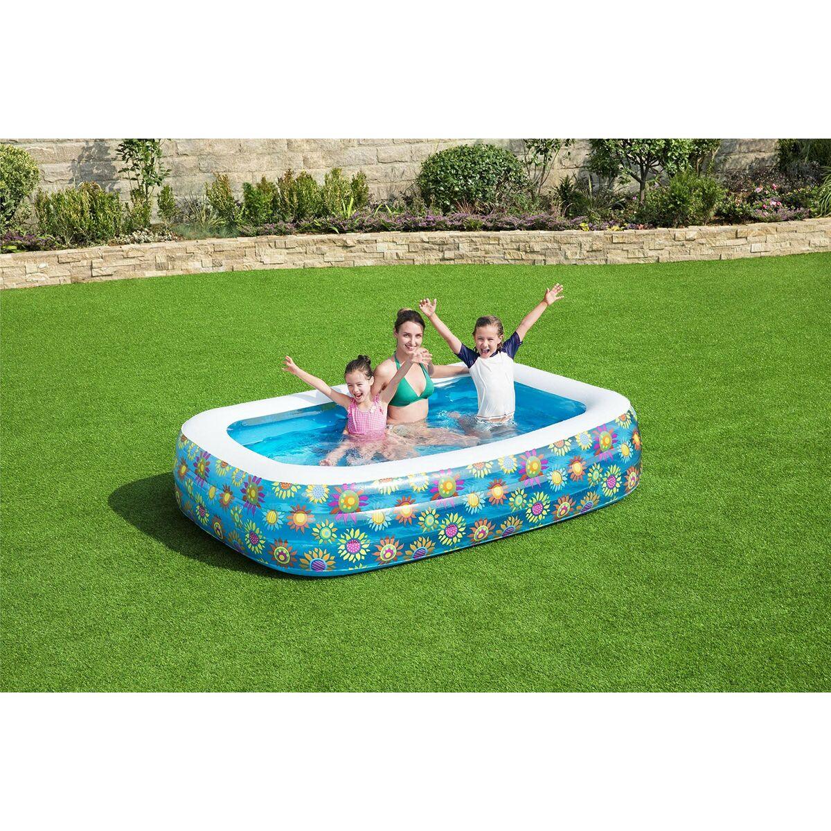 Bestway Aufblasbarer Pool Floral 3 Kammern 305x183x56 cm +6 Jahre Garten 54121 - Shop Hammer 