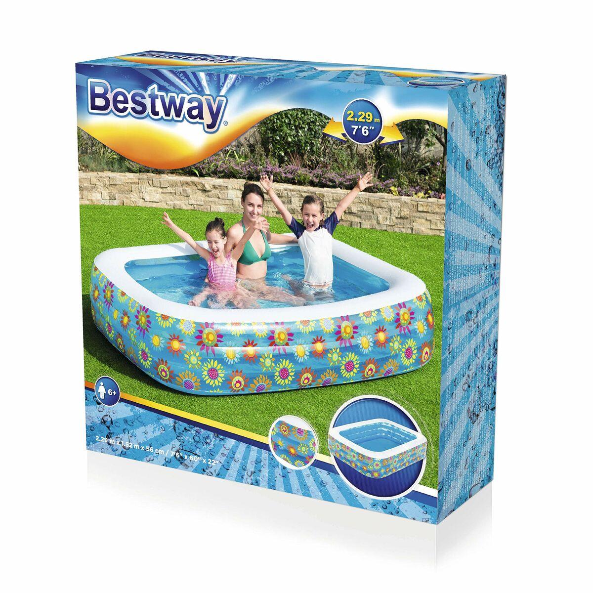 Bestway Aufblasbarer Pool Floral 3 Kammern 305x183x56 cm +6 Jahre Garten 54121 - Shop Hammer 