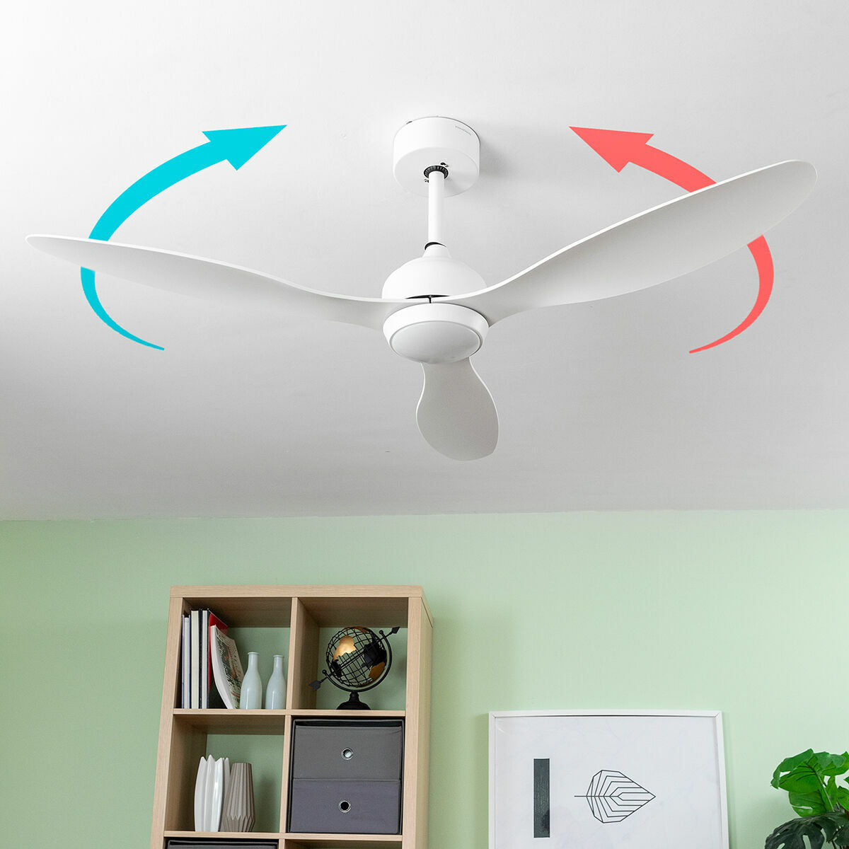 Deckenventilator mit LED-Licht und 3 ABS-Flügeln Flaled InnovaGoods Weiß 36 W 52" Ø132 cm - Shop Hammer 