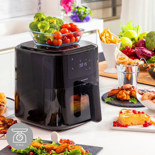 Heißluftfritteuse mit Waage InnovaGoods Fryinn Balance 5000 Schwarz 1500 W 5 L Edelstahl - Shop Hammer 