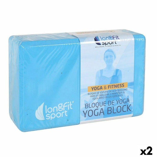 Yogablock LongFit Sport Blau 12,5 x 15 x 7,5 cm (2 Stück) - Shop Hammer 